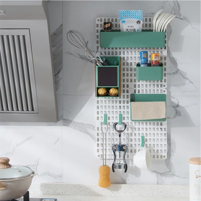 Illuminated design cave board shelf kitchen bedroom bathroom wall hanging storage shelled punch hook