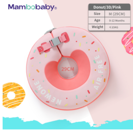 Mambobaby 0-12 Months Solid Non-inflatable Baby Neck Swim Floating Infant Swimming Neck Ring Trainer For Newborn Safe Pool Toys