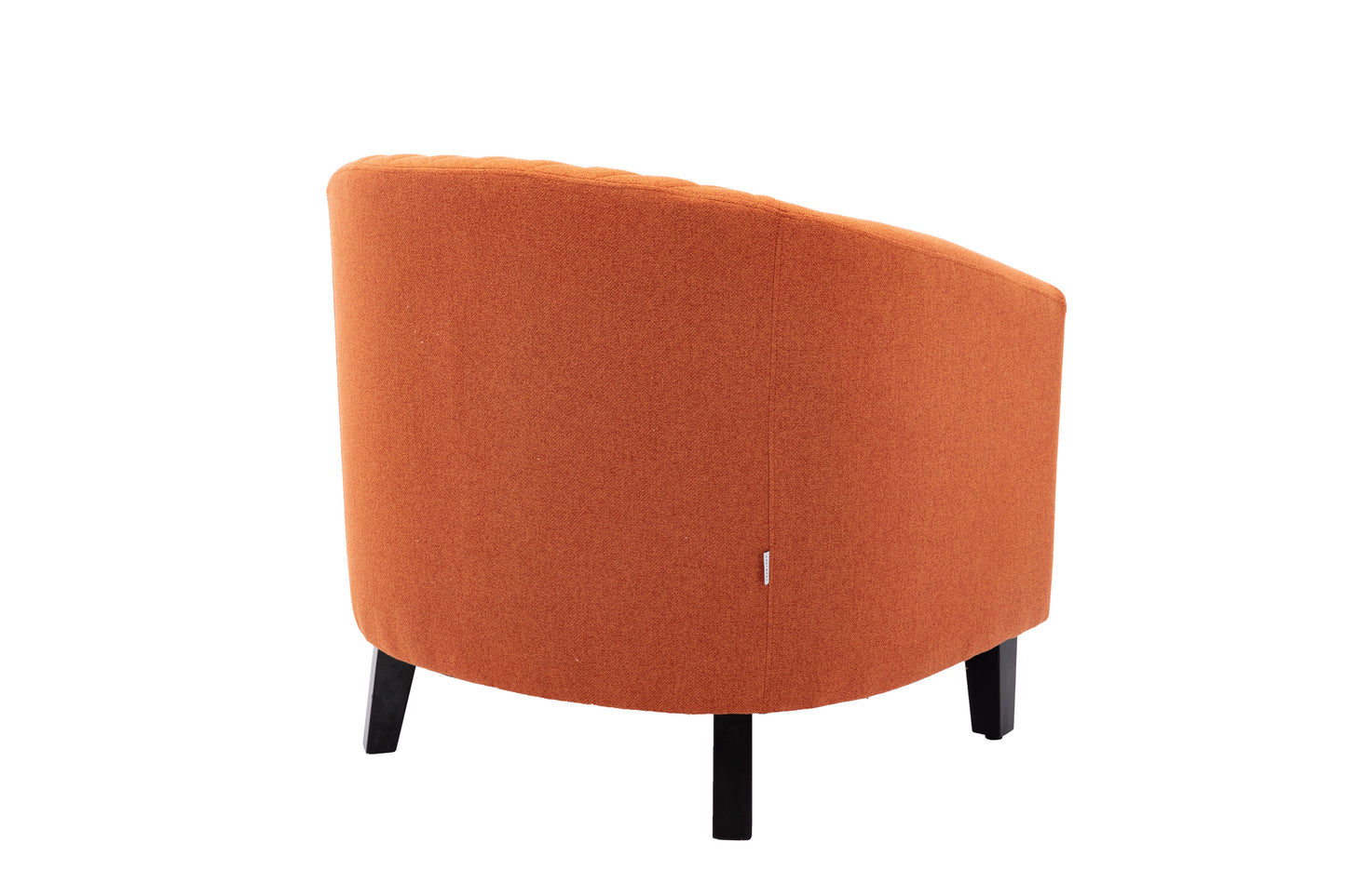 accent Barrel chair living room chair with nailheads and solid wood legs Orange linen
