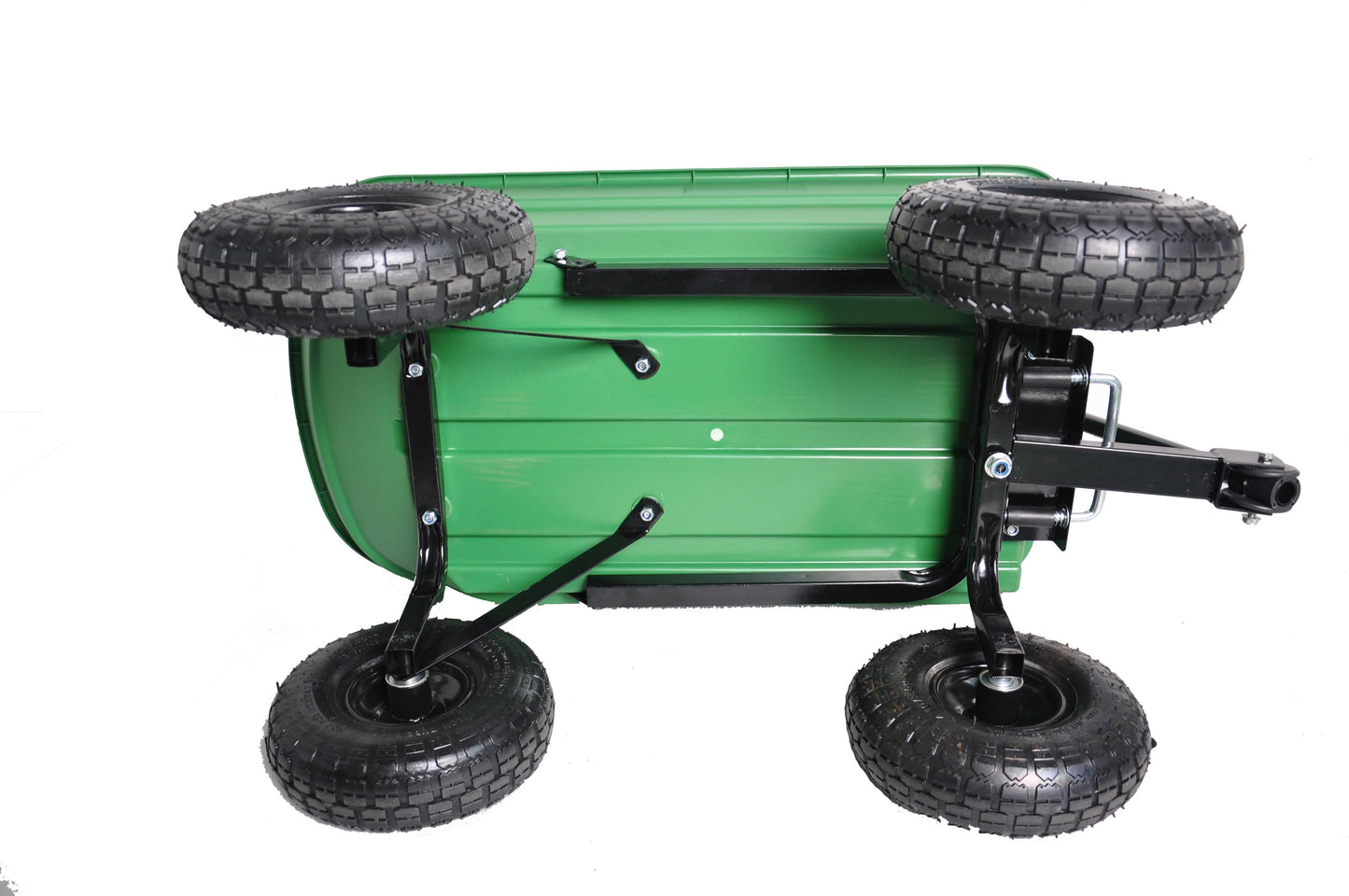 folding wagon Poly Garden Dump Cart with Steel Frame and 10-inPneumatic Tires, 300-Pound Capacity, Green