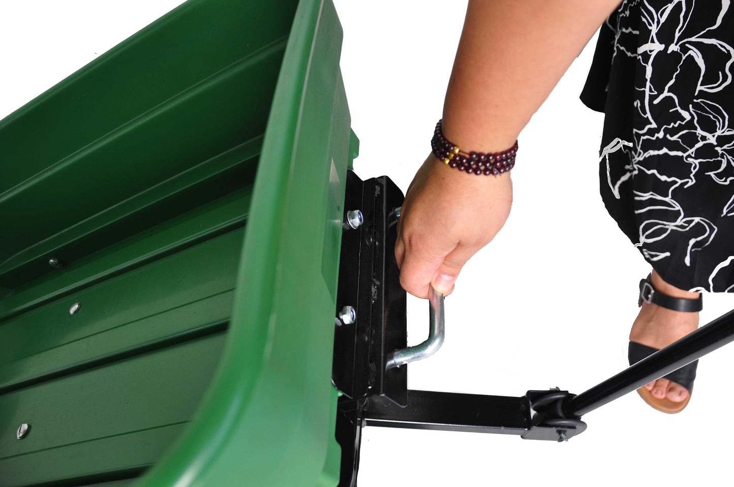 folding wagon Poly Garden Dump Cart with Steel Frame and 10-inPneumatic Tires, 300-Pound Capacity, Green
