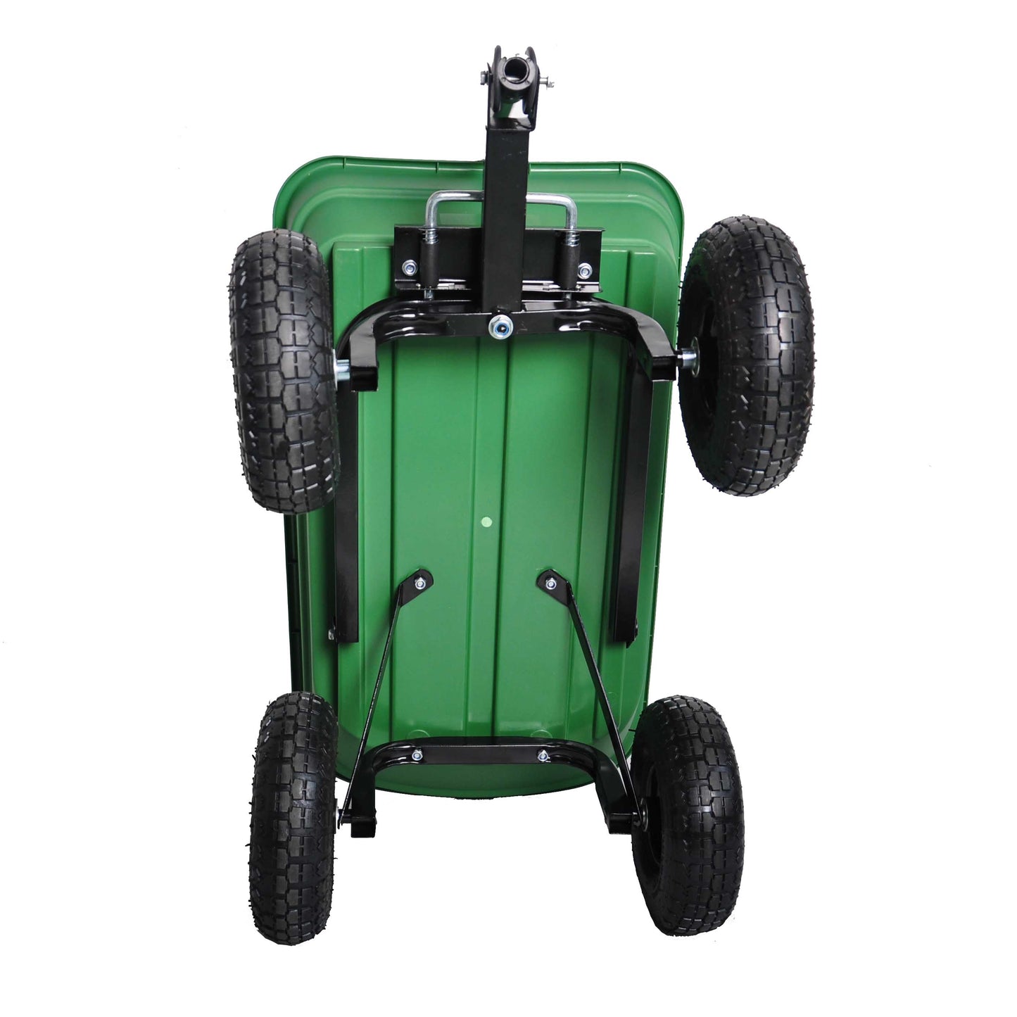 folding wagon Poly Garden Dump Cart with Steel Frame and 10-inPneumatic Tires, 300-Pound Capacity, Green