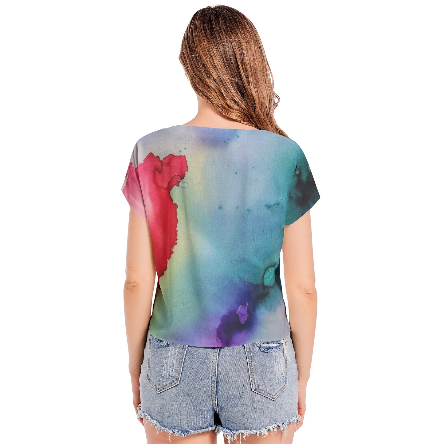 Batwing Sleeve V-Neck Top