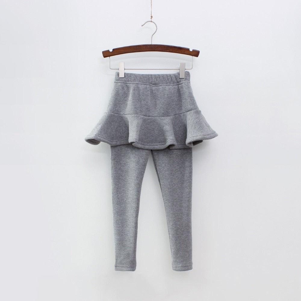 Pure Color Girls Pants Kids Leggings 2-10Y Children Clothing Autumn Cotton Leggings Warm Baby Girl Skirt-pants High Quality