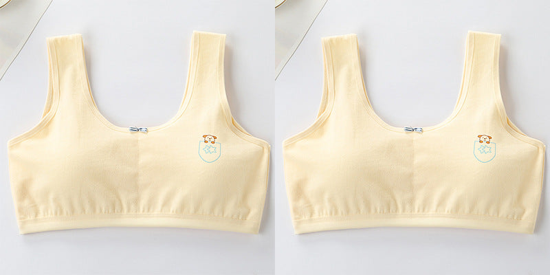 Underwear female primary school development period 8-9-12-16 years old vest cotton girl junior high school student anti-convex point bra