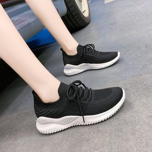 Socks shoes female 2021 summer new breathable flying weave sports shoes female students old shoes Korean women's shoes M008