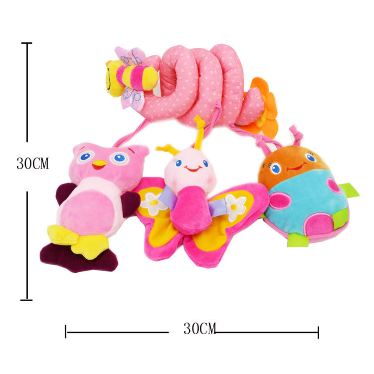 SOZZY baby blue bed winding plush toy music bed wind around 0 year old baby rattle safety mirror toys