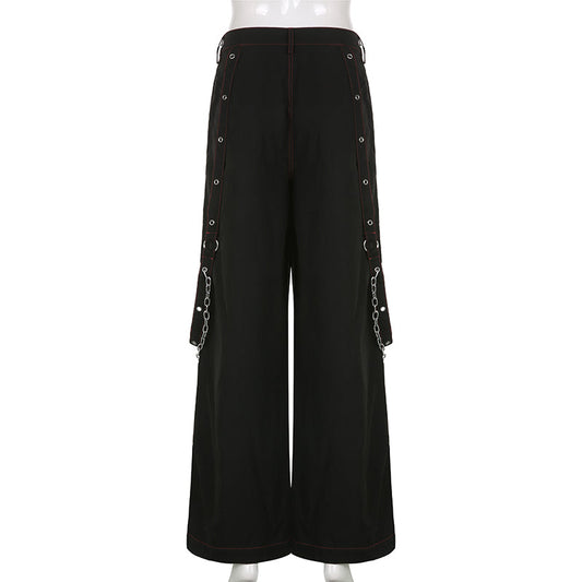 90s Vintage Punk Goth Chain Wide Leg Pants