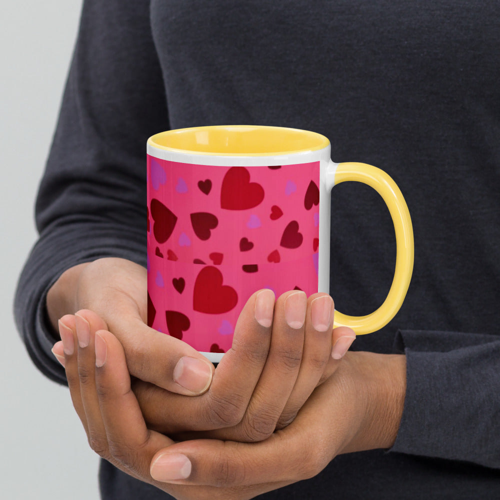 Mug with Color Inside - Hearts