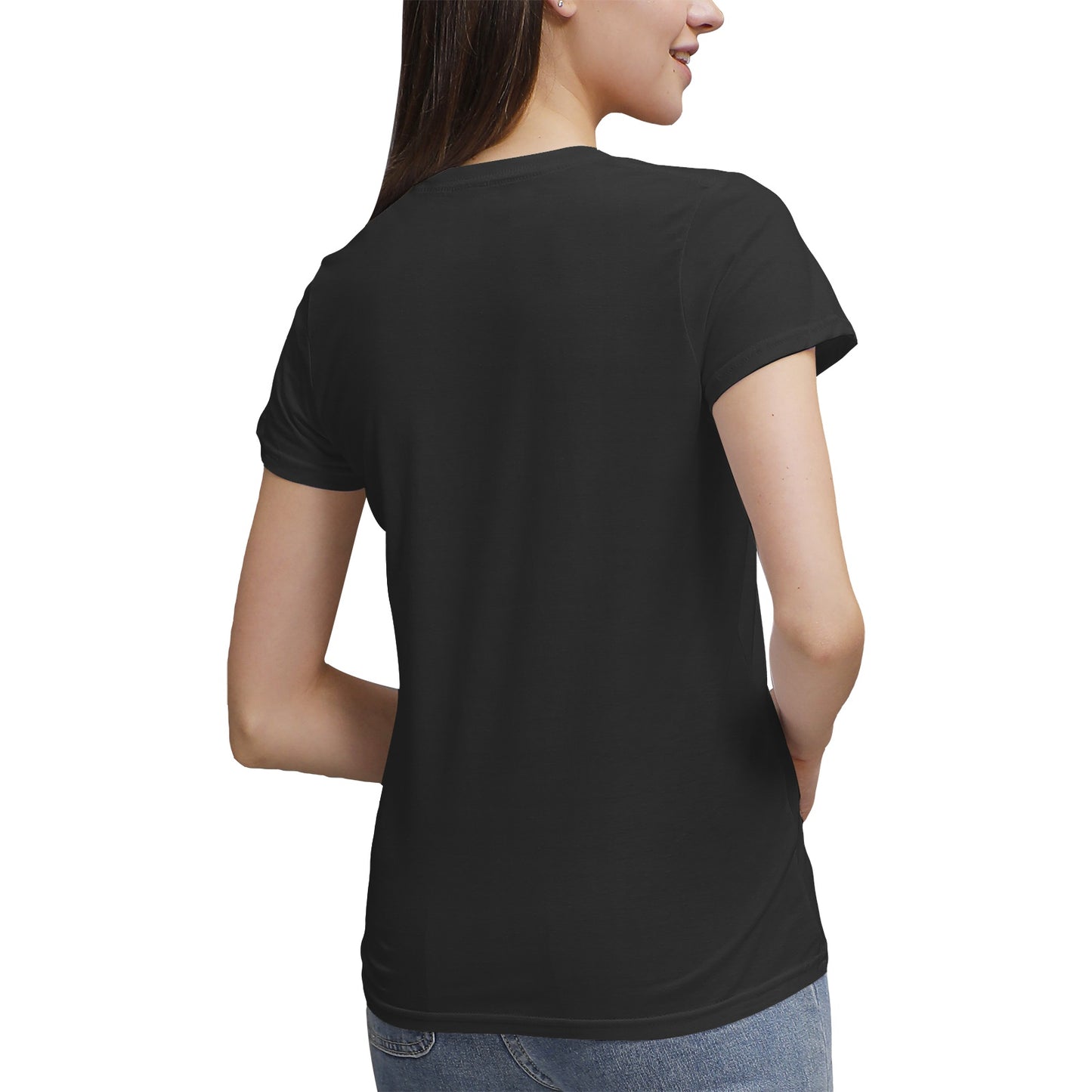 Women's 100% Cotton V‑Neck T‑shirt. Front