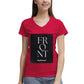 Women's 100% Cotton V‑Neck T‑shirt. Front