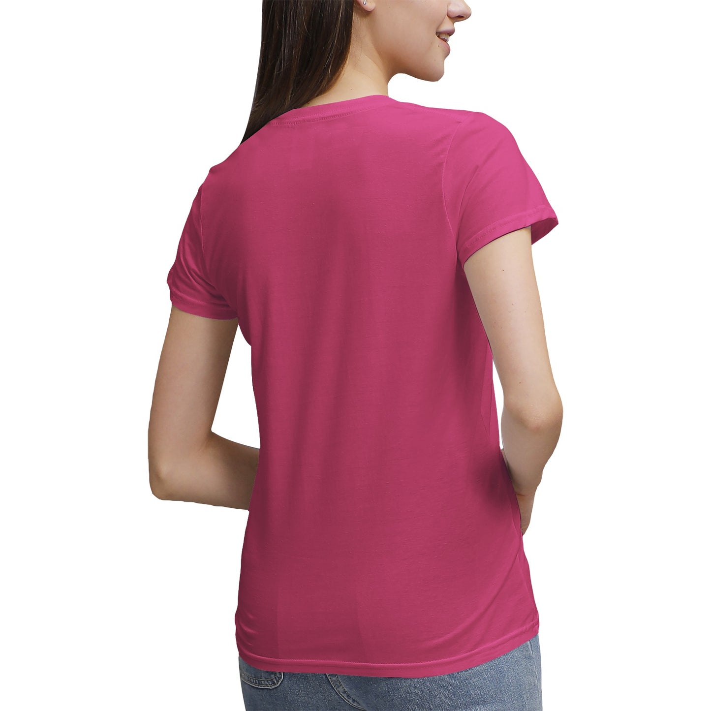 Women's 100% Cotton V‑Neck T‑shirt. Front