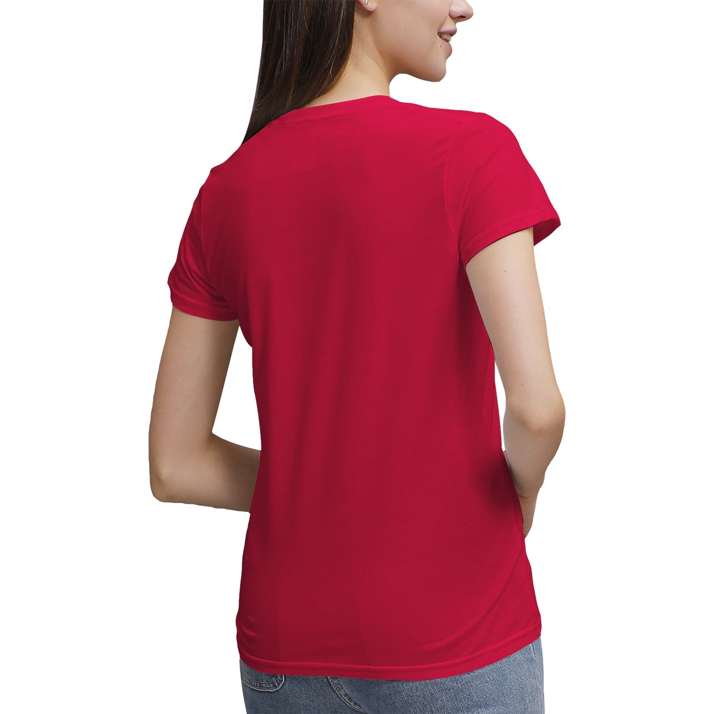 Women's 100% Cotton V‑Neck T‑shirt. Front