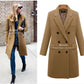 2020 autumn and winter European station long section big size female coat seven-color eight code double-breasted woolen outer suit