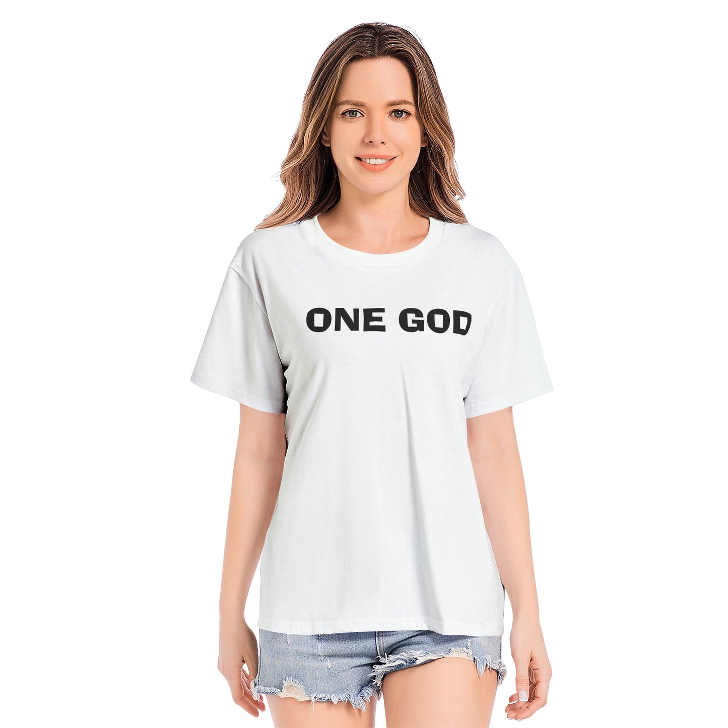 ONE GOD nisex All-Over Print Cotton T-shirts