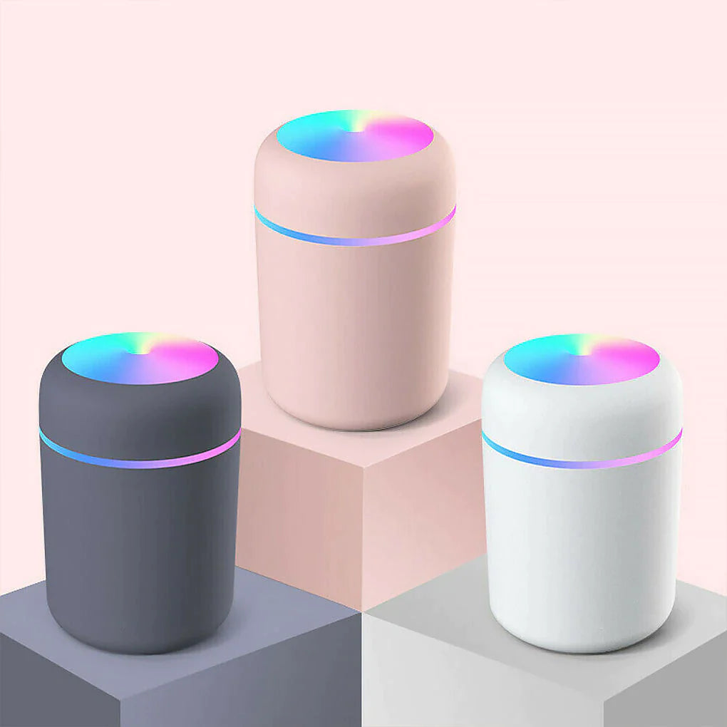 Mini Humidifier 300ml Bedroom Office Living Room Portable Low Noise Diffuser Atmosphere Light Mist Sprayer Aroma Diffuser