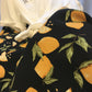 Charming Sicily Wind sway romantic! 2021 summer new lemon print high waist bag hip skirt