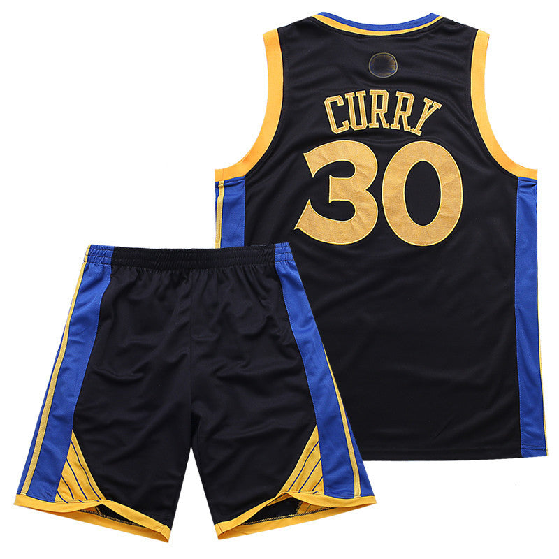 Warriors Curry No. 30 embroidery jersey white blue black vest basketball uniform sports suit male