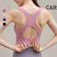 Seamless large size can be adjusted, buckle fitness sports braless, no steel ring yoga running breathable gathered underwear female