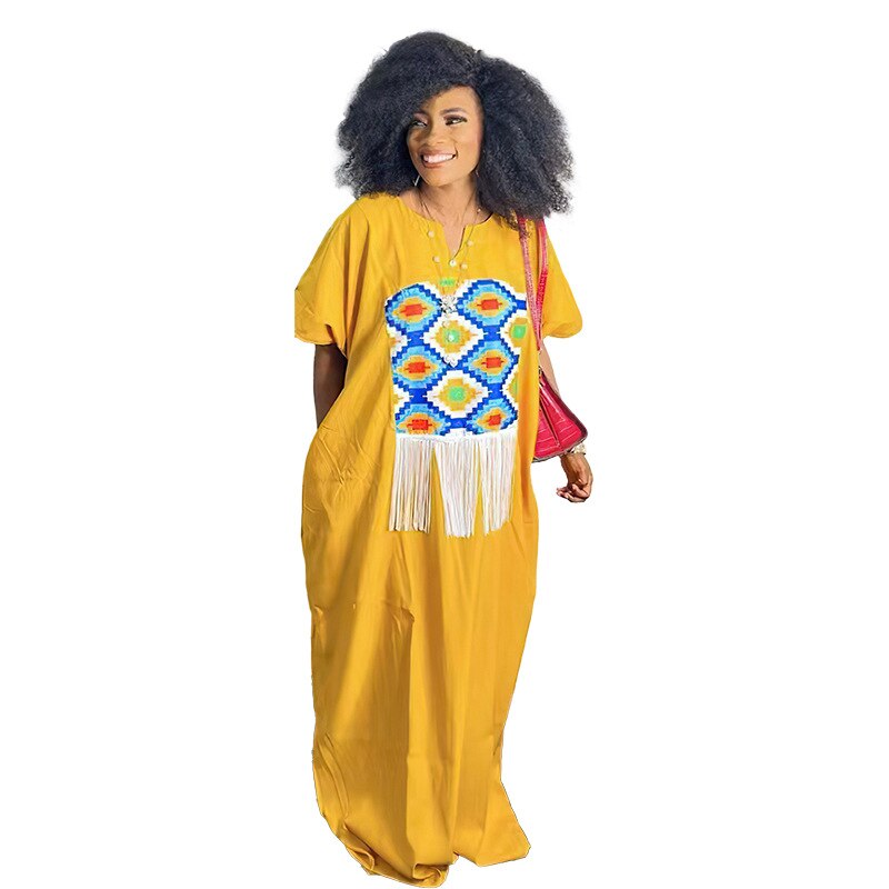 African Dashiki for 2023 Print Women Muslim Abaya Loose Maxi Dress Dubai Turkey Boubou Traditional Africa Clothing Jilbab Caftan