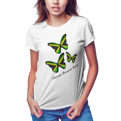 Jamaican Butterfly signature Women's Pima Cotton Jersey Short Sleeve Tshirt