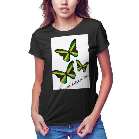 Jamaican Butterfly signature Women's Pima Cotton Jersey Short Sleeve Tshirt