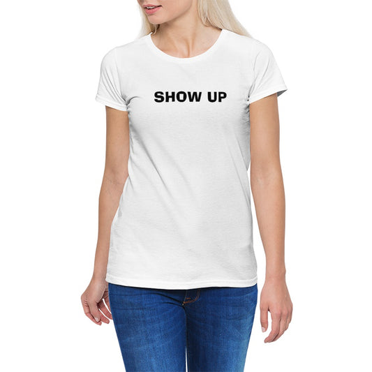 SHOW UP Women's Cotton Stretch CrewNeck T-Shirt