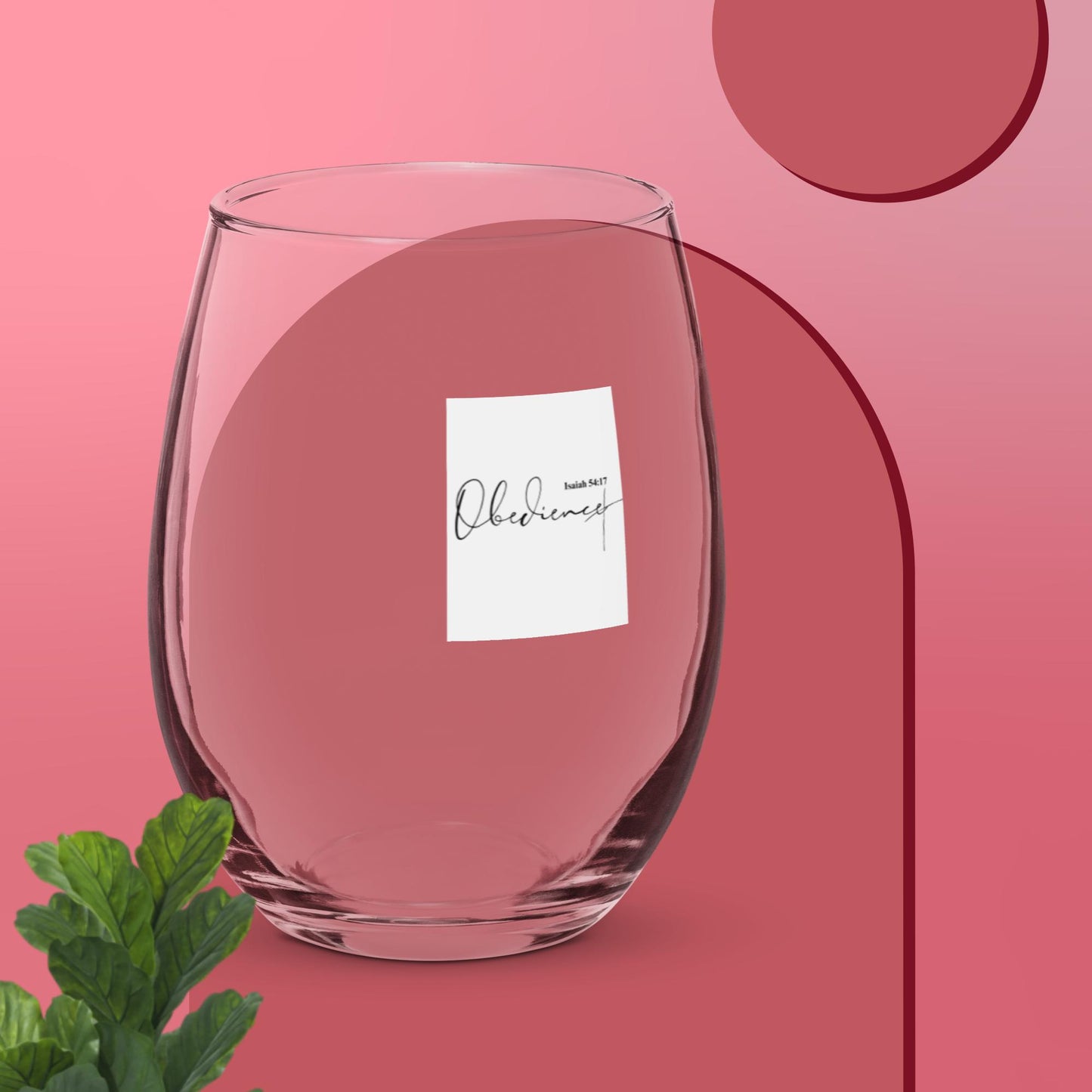 Stemless wine glass