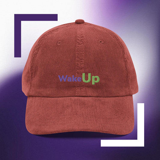 Vintage corduroy cap- Wake Up