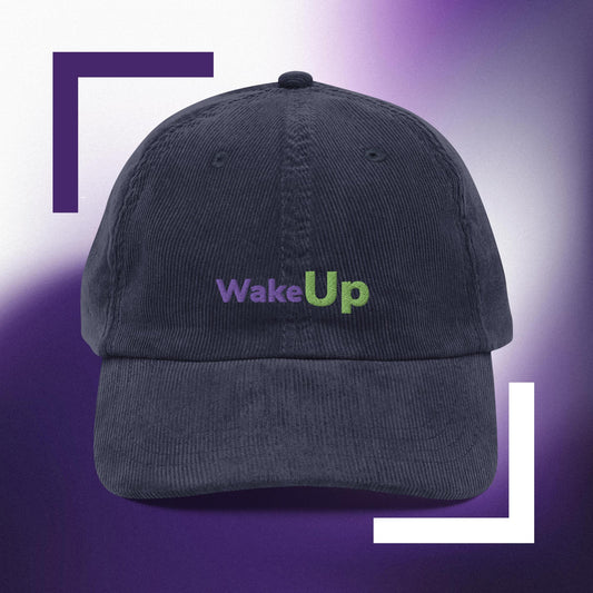 Vintage corduroy cap- Wake Up