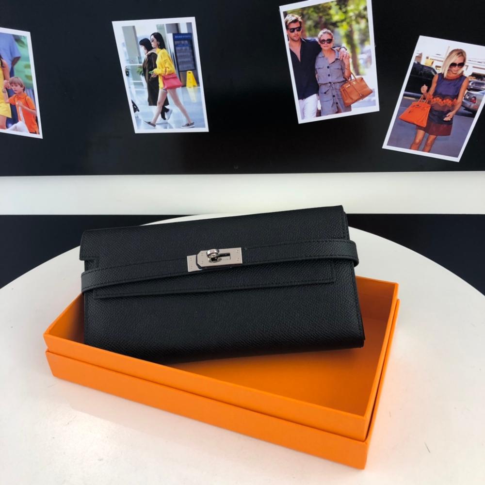 San Maries Genuine Leather Women Wallet Female Long Clutch Lady Walet Portomonee Rfid Luxury Brand Money Bag With Orange Box