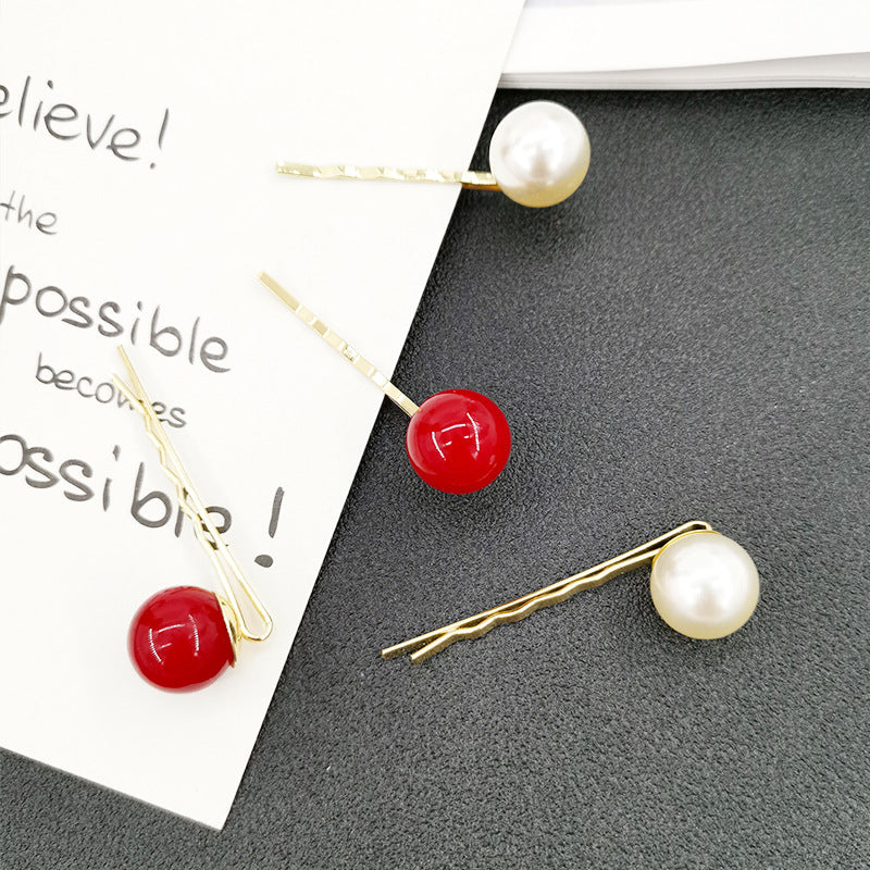 South Korea new big pearls word sandwich clip mini cute hair card bride hair clip boutique headdress wholesale