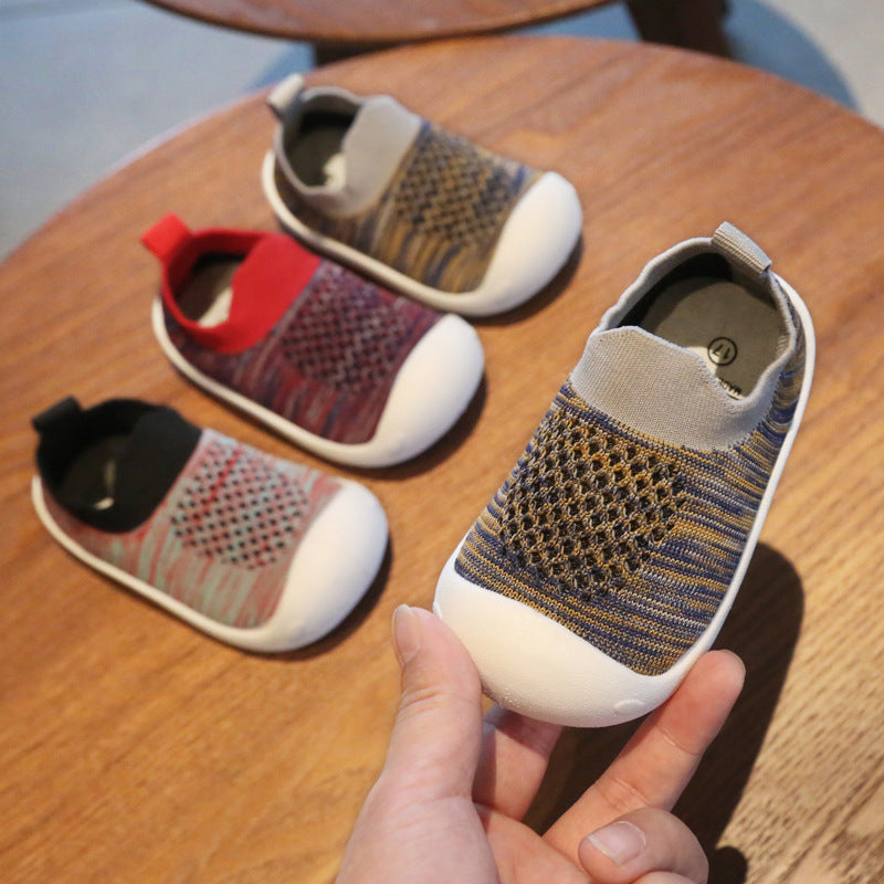 2021 spring and autumn new baby learning shoes flying weave soft infant children's shoes breathable single shoes foreign trade wholesale