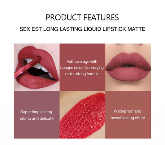 Non-sticky cup matte liquid lipstick set gift box