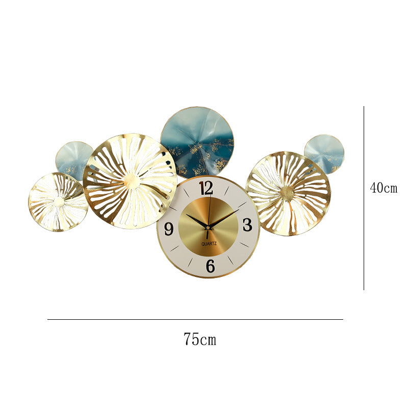 New Chinese porch pendant wrought iron European living room wall decoration wall clock Nordic modern creative swing wall clock