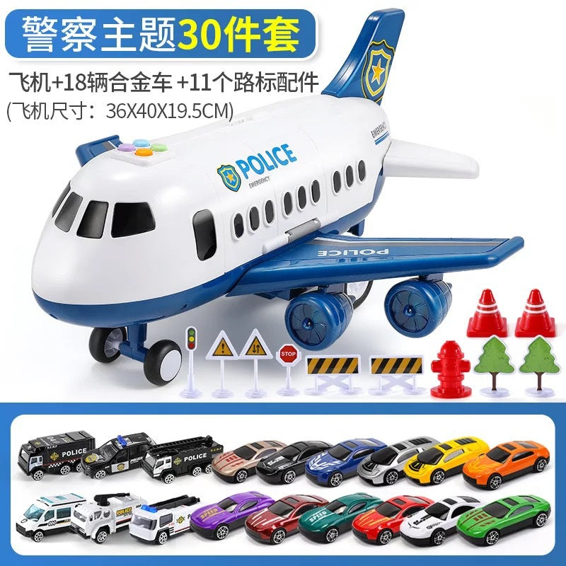 Large music story orbit inertia children's toy airplane simulation passenger aircraft little boy baby music toy car