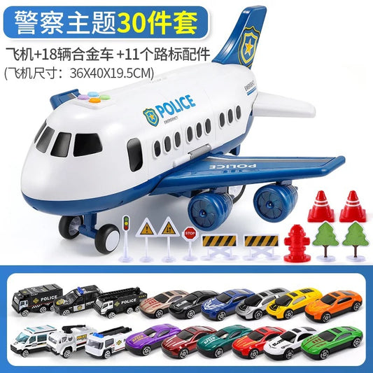 Large music story orbit inertia children's toy airplane simulation passenger aircraft little boy baby music toy car