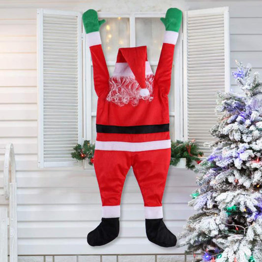 2021 New Flannel Santa Claus Climbing Wall Decoration Clothes Hanging Gifts Holiday Gifts Cross-border E-commerce