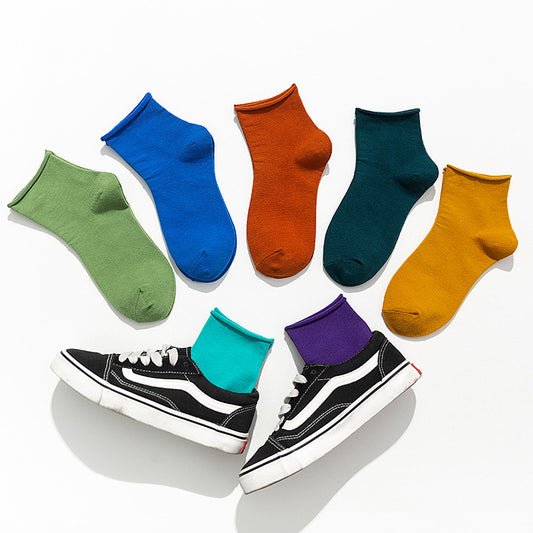 Spring and summer socks Chinese stockings INS tidal school wind thin stacks stockings Korean version of the crimped street fashion cotton socks