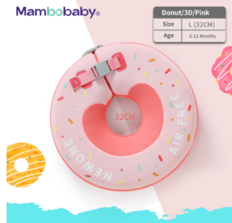 Mambobaby 0-12 Months Solid Non-inflatable Baby Neck Swim Floating Infant Swimming Neck Ring Trainer For Newborn Safe Pool Toys