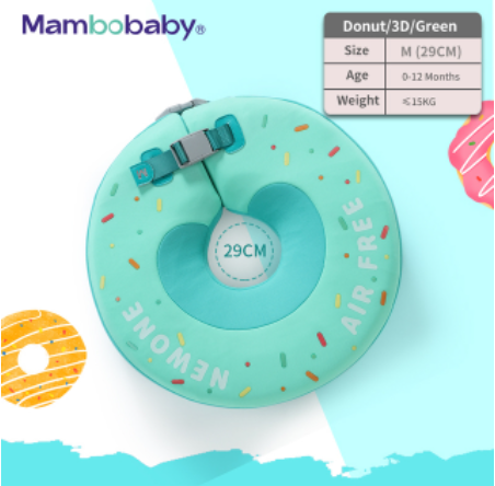 Mambobaby 0-12 Months Solid Non-inflatable Baby Neck Swim Floating Infant Swimming Neck Ring Trainer For Newborn Safe Pool Toys