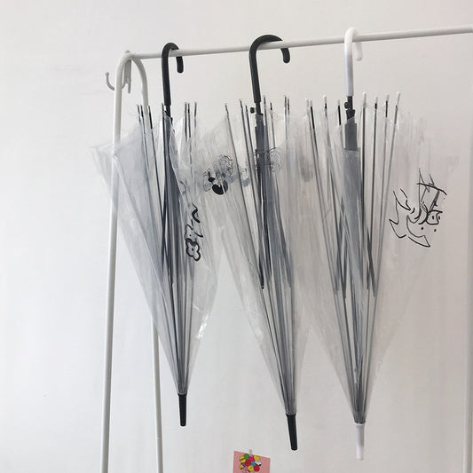 Snoopy small fresh transparent umbrella men and women net red open handle automatic primary school children's advertising custom logo