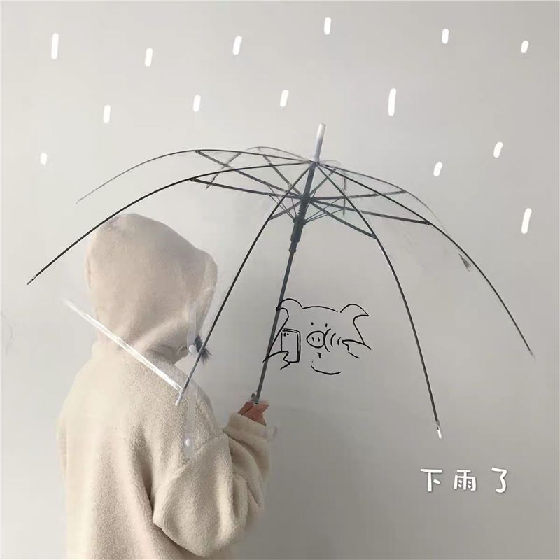Snoopy small fresh transparent umbrella men and women net red open handle automatic primary school children's advertising custom logo