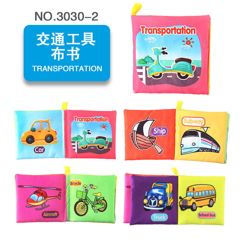 12 stereo baby cloth book Early school toys English hand palm book animal digital cognitive baby cloth foreign trade