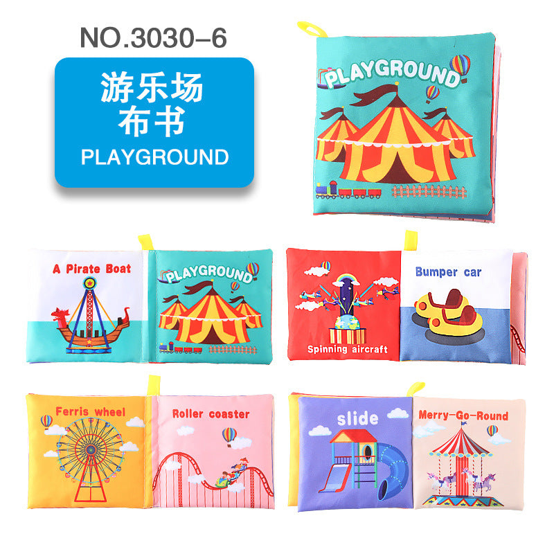 12 stereo baby cloth book Early school toys English hand palm book animal digital cognitive baby cloth foreign trade