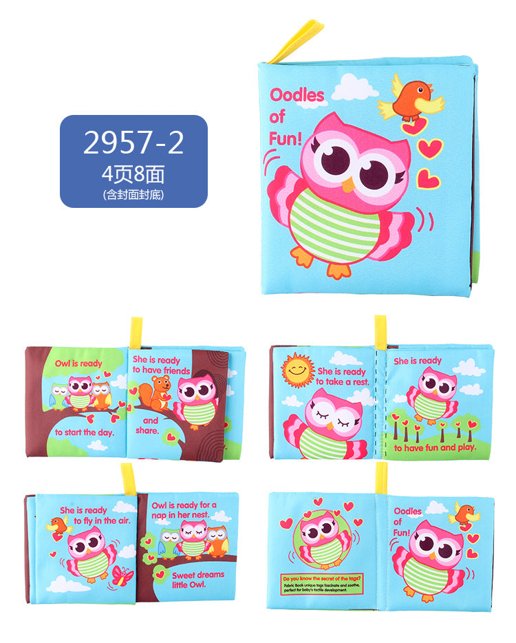 12 stereo baby cloth book Early school toys English hand palm book animal digital cognitive baby cloth foreign trade