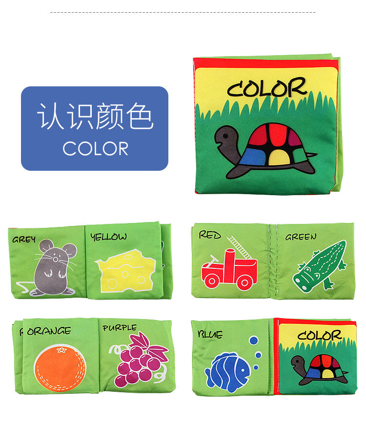 12 stereo baby cloth book Early school toys English hand palm book animal digital cognitive baby cloth foreign trade