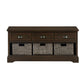 Homes Collection  Wicker Storage Bench with 3 Drawers and 3 Woven Baskets