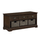 Homes Collection  Wicker Storage Bench with 3 Drawers and 3 Woven Baskets