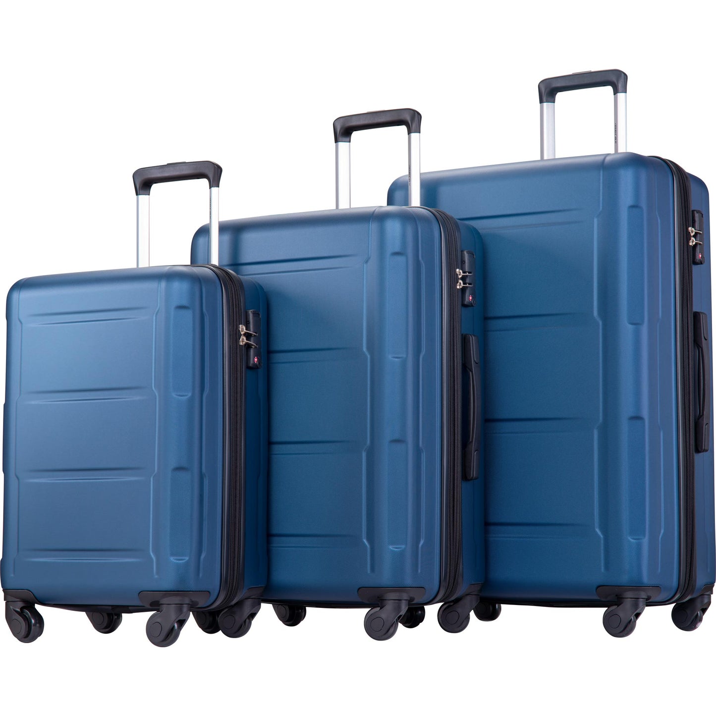 Expanable Spinner Wheel 3 Piece Luggage Set ABS Lightweight Suitcase with TSA Lock